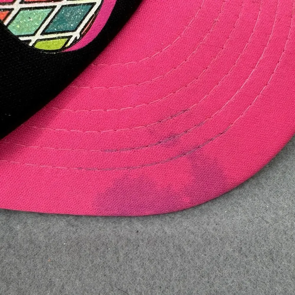 Nike SB Youth Trucker Hat Snapback Mesh Stripe Black Pink Cap Boys Adjustable